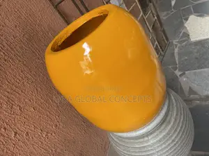 Yellow Round Fiberglass Flower Pots