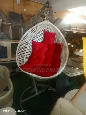 Swing Chair White and Red Color