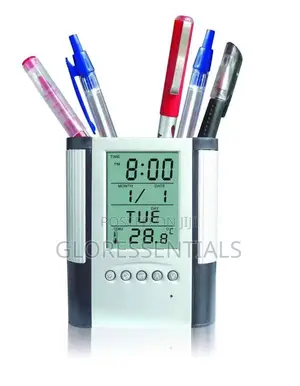 Digital Top Table Top Clock and Pen Holder