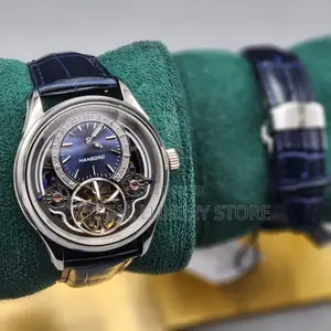 Hanboro Quality Luxury Men Genuine Leather Wristwatch