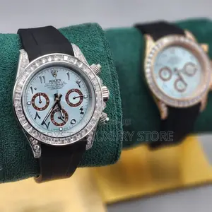 Rolex Quality Luxury Men Rubber Strap Wristwatch