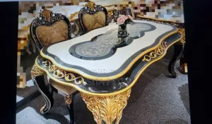 Royal Dining Table With 6 Chairs Black Color