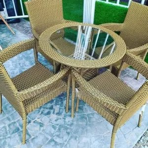 Rathan Table and Basket Chairs