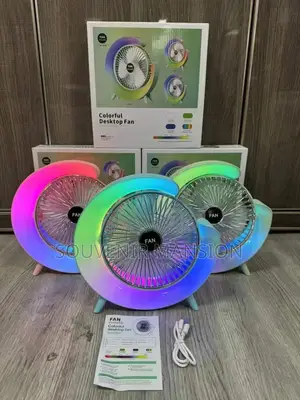 Mini Desktop Usb Electric Fan With Led Light