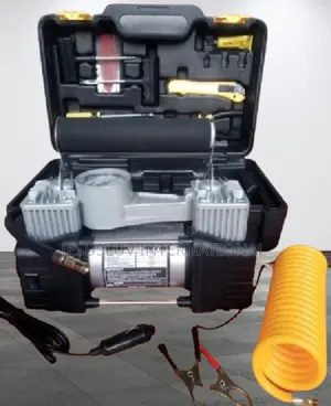 Tyre Inflator Pump Double Cylinder, Tire Repair LED Light