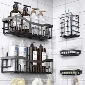 Bathroom Wall Mount Shelf Non Punching - 5pcs