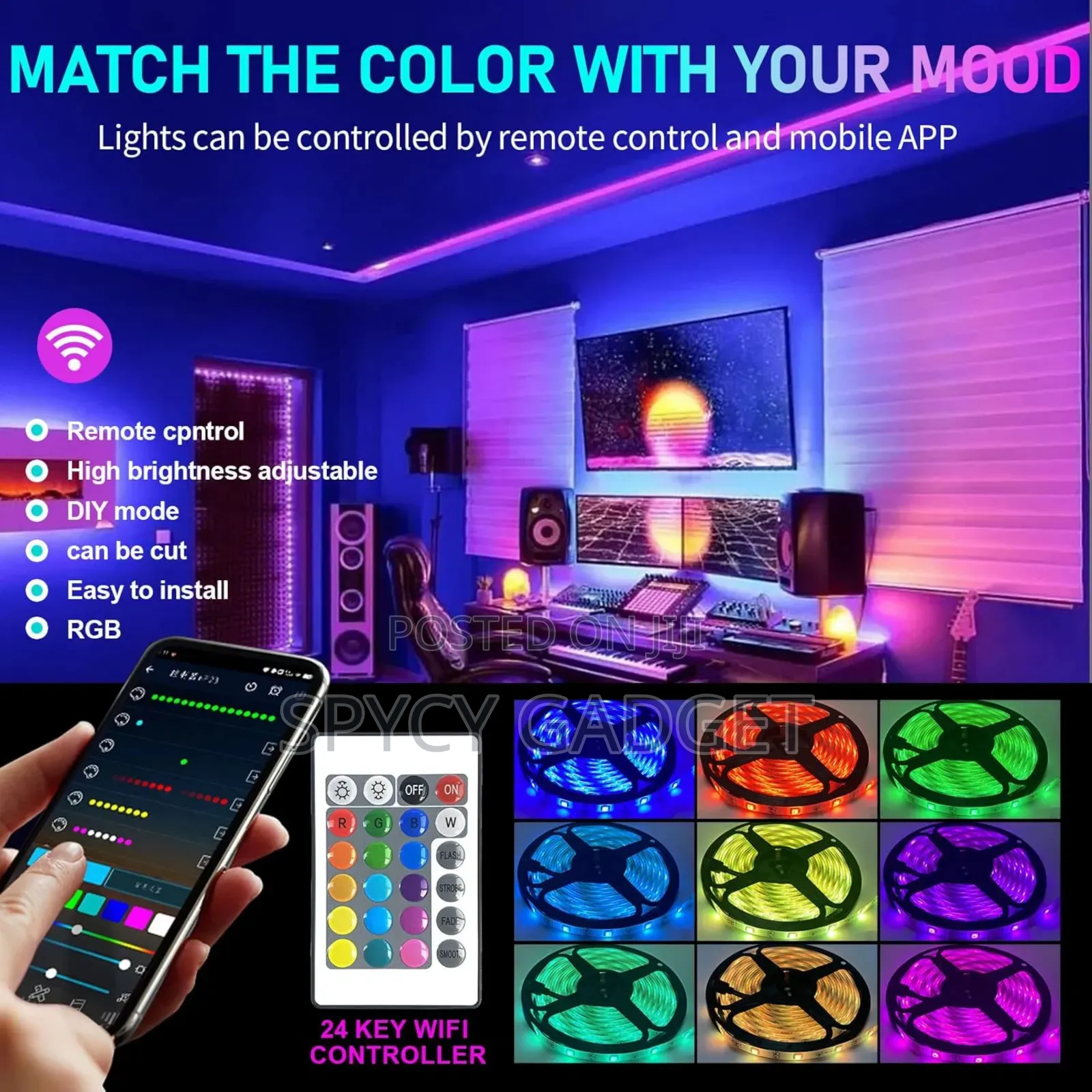 Flexible LED Strip Light RGB With Remote