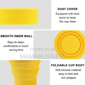 Silicone Folding Cup - Yellow Blue Colour
