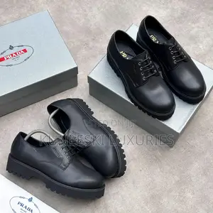 Original Prada Milano Derby Black Leather Shoe