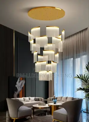 Semi Crystal Nordic Gold Drop Chandelier