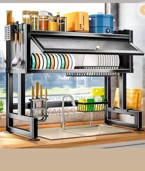 All in One Over Sink Dustproof Draining Kitchen Rack 85cm