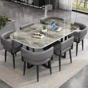 Stuffzy Unique Marble Dining Table With 6 Chairs
