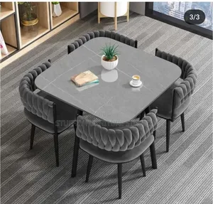Stuffzy Unique Restaurant Dining Table With 4 Chairs