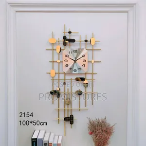 3D Art Design Modern Metal Large Non Ticking Wall Clock