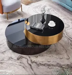 Glass Top 2in1 Rotatable Center Table