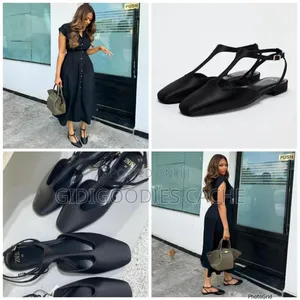 Zara Flat Sandals Gold/Black