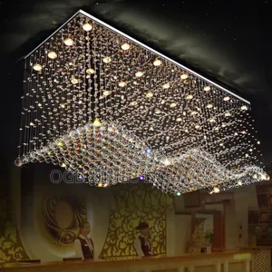 Rectangular Crystal Lamp Large Chandelier Lighting