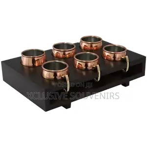 60ml Stainless Steel Wine Drinking Cups With Bamboo Stand