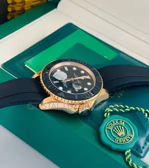 Rolex Quality Luxury Men Rubber Strap Wristwatch