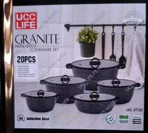 UCC LIFE 20pcs High Quality Granite Non Stick Cookware Set