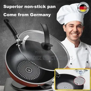 34cm High Quality Non Stick Stainless Steel Fry Pan W/Cover