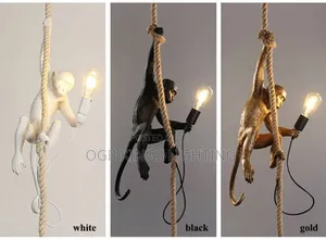 Postmodern Art Deco Monkey Lanyard Resin Pendant Lights