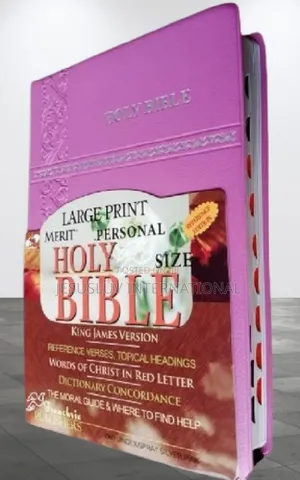 KJV Large Print Merit Reference Edition Bible,Pink Leather