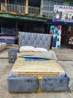 Quality 4.5by6 Upholstery Padded Bed Frame With One Bed Side
