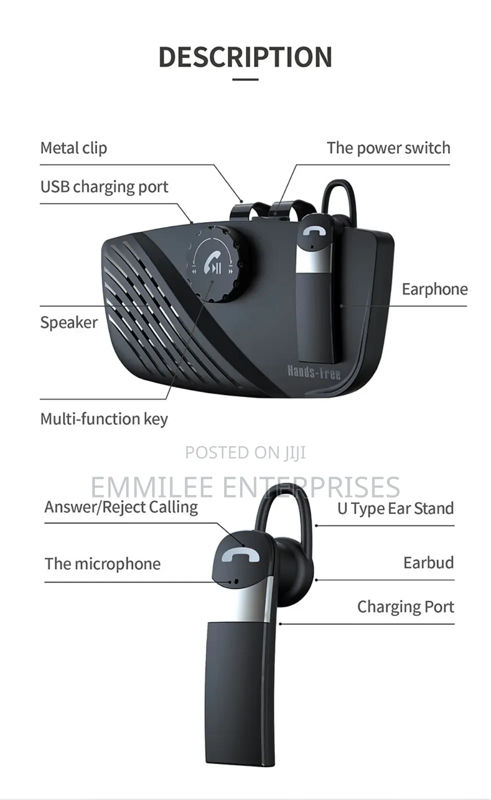 Hand Free Bluetooth Earpod for Car Users
