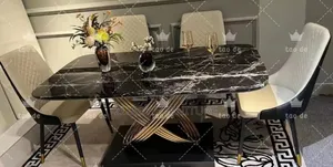 High Quality and Imported Marble Top Dining Set by 6 Chairs