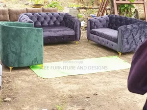 Dark Gray Velvet Couch 7 Sitter