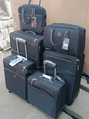 Black Set of 6 Moonlight Luxury Travelling Luggage Boxes