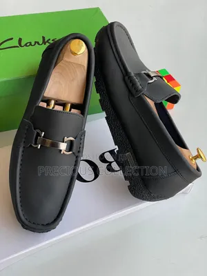 Men's Clarks Leather All Black Loafers
