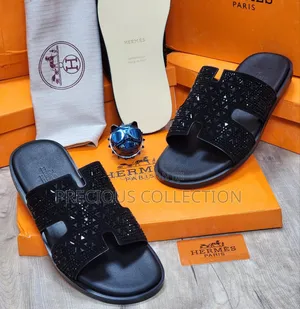 Men's Top Quality Stoned Hermes Slide