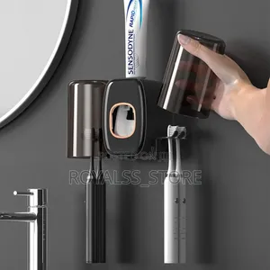 Toothpaste Dispenser And Toothbrush Holder With Cup