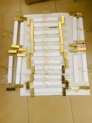White And Gold Clip Hangers