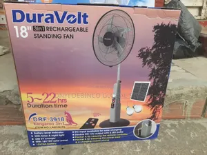 3 in 1 Duravolt 18inch Rechargeable Stand Solar Fan + Panel
