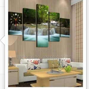 Waterfall 5panels Canvas Wall Frame