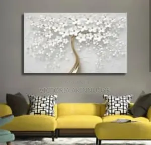 Tree Design White Decorative Canvas Wall Frame