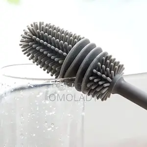 Long Hand Silicone Gel Cleaning Brush for Glass, Plastic Etc