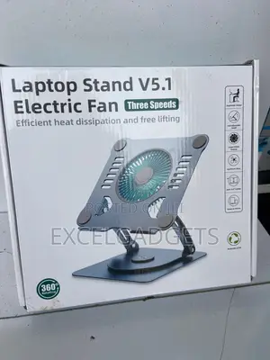 Metal 360 Laptop Stand With Electric Fan