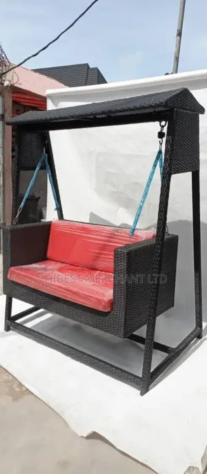 Rattan Double Canopy Swing Chair