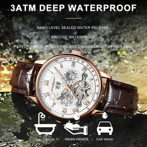 Poedagar Leather Automatic Wrist Watch