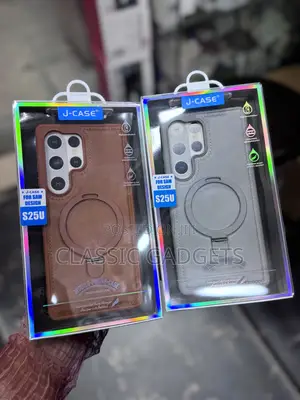Leather Cover With Magsafe Stand for Galaxy S25 Ultra