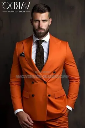 Die Capri Double Breasted Burnt Orenge Suit