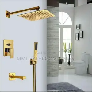 5 Ways Square Golden Concealed Shower