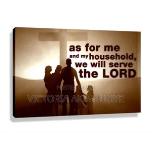Single Panel As For Me And My Household Canvas Wal Frame