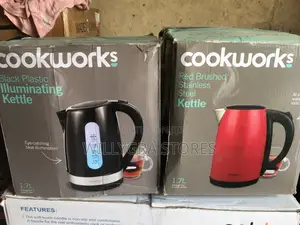 Cookworks Kettle Red Black Brushed Stainless Steel 1.7l