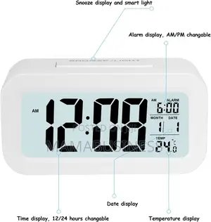 Time Alarm Clock With Temperature Date Snooze
