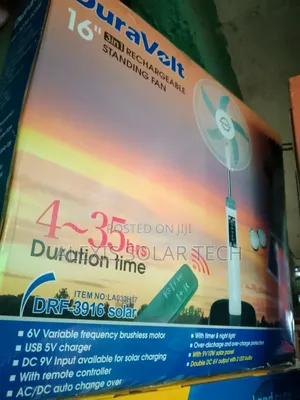 Duravolts Rechargeable Standing Fan